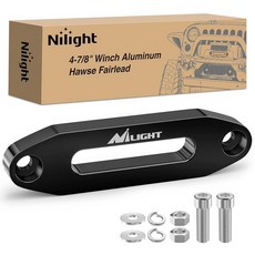 Nilight Wx2.54cm Fairlead 124mm(4-7/8x2.54cm) 알루미늄 호스 페어리드 홀 스페이싱 착 하드웨어 포함 윈치 호스 페어리드 합성 로프용 907., 4-7/8", Aluminum Hawse Fairlead STYLE1