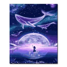 명화그리기 DIY 유화 세트 그림 액자 해바라기 아트홀릭, A38_고래와 소녀, 1개