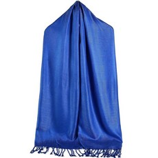 Becolo빨강 단색 플레인 컬러 파시미나 실키 스카프 숄 랩 트윌 우븐 소프트 라지 프린지 포함 10-로열 블루 140997