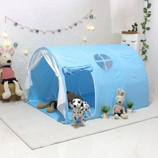 도어 3단 플레이 (블루) 침대 인디언 공주 난방 동굴 아동 어린이 놀이 텐트, 단품, 1개
