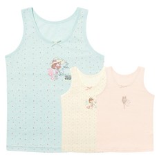 mrkids 女童學生 Sketch Girl 柔軟人造絲背心 3件組 WRSB-004