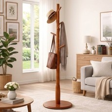 506 물푸레 옷걸이 원목 스탠드 행거, 1개