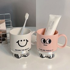 ins可愛洗漱家用高顏值可愛兒童家庭裝情侶宿舍學生牙刷杯子防黴, 可愛卡通白色+粉色,無規格, 1個