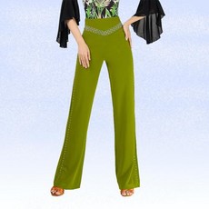 여성 사교댄스바지 라틴댄스복 바지 스퀘어 댄스 라틴 연습 삼바 차차 볼룸 라인스톤 코스튬, M, 10)2