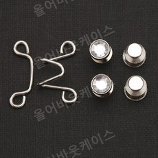 청바지 허리 조임 도구 조절 가능 탈착 가능 버튼 고정 핀 포인트 노출 방지 사이즈 포인트 액세서리, 네일프리 모델-라인스톤 화이트