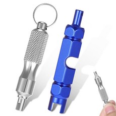 Bruislard 밸브 코어 제거 도구 타이어 스템 2개 스테인리스 스틸 분해 수리 Presta 밸브용 자전거 산악 로드 바이크 오토바이 설치용 149818, Bruislard 밸브 코어 제거 도구 및 타이어 스템