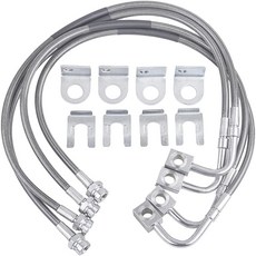 maXpeedingrods 확장 브레이크 라인 Jeep Wrangler JK 2도어 4도어 2007-2018 JKU 2WD 4WD 4~6인치 용 전면 및 후면 스테인리스 강철
