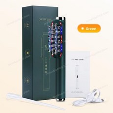 해피모발 탈모예방 두피케어 마사지기 신형 RF 전기 두피 마사지 빗 EMS 탈착식 물탱크 포함 헤어 케어 모발, 1)Green
