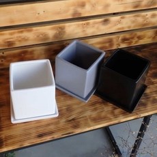 도기 화분 15x15x15cm 다육이화분 가을꽃화분 사각형화분
