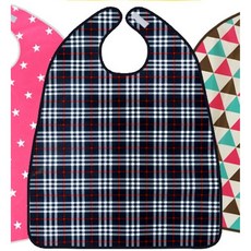 하누엘 국산 성인용 찍찍이 턱받이 위생 방수 실버 앞치마 노인 환자 식사, 1개, 플라워(와인)