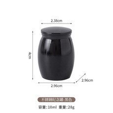 寵物迷你鋁合金紀念罐 - 可收納毛髮、牙齒、指甲 - 寵物殯葬用品, 1個, 迷你鋁合金罐（黑色）