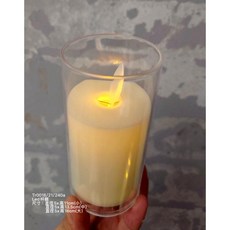 LED 透明杯蠟 仿真火焰 無火蠟燭燈, 1個, 小：約 5 x 11cm