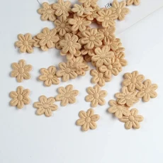 2cm 천 다섯 꽃잎 엠보싱 DIY 14세 이상 헤어 액세서리 머리핀 쥬얼리 작은 100 개/갑, 08 Khaki, 03 1 pack