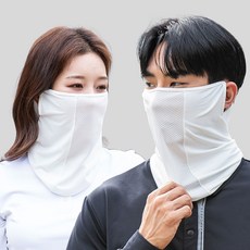 띠아르 러닝 골프 스포츠 기능성 자외선차단 멀티마스크, 1개, 화이트