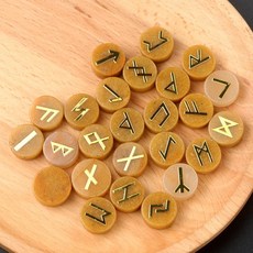 탄생석 크리스탈 비즈 광장 룬 에너지 마녀 운세 돌 홈 인테리어, 16-19mm, 3. Yellow Jade