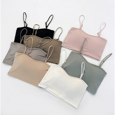 無痕細肩帶Bra，一片式罩杯小可愛，帶胸墊內搭背心