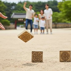 심심할때꺼내는놀이 민속놀이체험 MDF 비석치기 3종 세트 6.7cm 야외에서즐기는