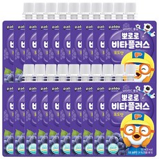 팔도 뽀로로 비타플러스 음료 포도, 100ml, 20개