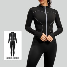 聚衣堂 瑜伽運動套裝 夜跑反光防風修身健身服