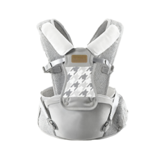 baby cute 升級V領旋鈕款寶寶揹帶-石墨黑 舒適透氣不卡脖, 山澗灰