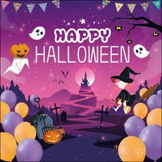 Sunny Nuri 設計萬聖節橫幅 038-（150x150cm）