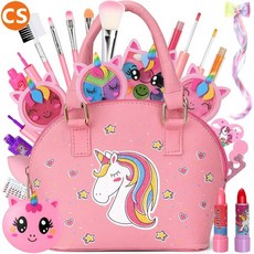 오리지널 큐티 유니콘 어린이 화장품세트 핸드백 색조 역할놀이 가방 크리스마스 조카 생일 선물 신제품, 1개