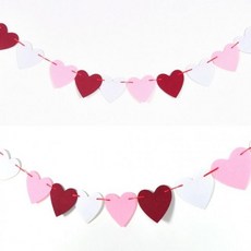 소품 생일 파티 펠트하트가랜드소형 배너 B타입3색 saj6+5apY