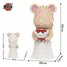 스타일하우스 나노블럭 베어브릭 32cm 중형 장식품, 혼합색상 G12, 1개