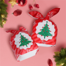 리리월드 귀여운 구디백 어린이집 선물 포장 보자기 봉투, 50장, 31 크리스마스트리(빨강)