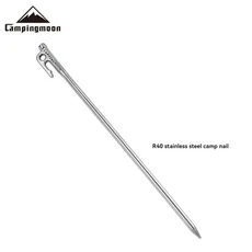 Campingmoon 헤비 듀티 스틸 텐트 스테이크 페그 후크 및 홀 디자인 야외 캠핑 C 6 40cm, 01 R40-6