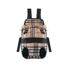 이모쿠비 체크 브라운 애견가방, 1개