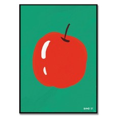 엘디프 받아줄게 그 사과 - Red Bond St. 작가 풍수 인테리어 돈들어오는 재물운 과일 그림 액자, A3 사이즈_30cm x 42cm, 다크 브라운 뉴질랜드 원목 액자