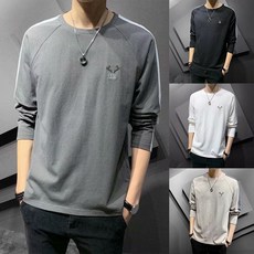熱賣爆款打底衫男長袖T恤2022鞦季新款內搭韓版修身型潮流ins拚色創意上衣