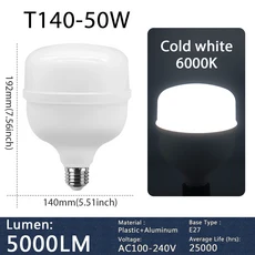 2-5pcs 큰 LED 전구 E27 50W 40W 30W 20W 전구 AC 100V-240V LED 전구 따뜻한 흰색 2700K 자연 흰색 4000K, 08 50W 6000K, 01 AC DC 100-240V, 03 4pcs