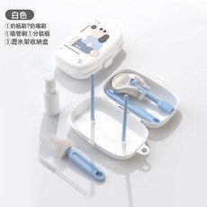 硅膠耐高溫奶瓶刷套裝便攜帶奶瓶架防黴6件套奶嘴刷易清潔廠家批, 白色-便捷6件套:如圖, 1個