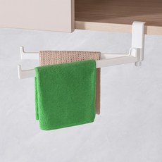 두온 2단 타올 걸이 타월 정리 수건 주방 회전식 무타공 행주, 1개, 화이트