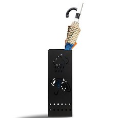 입구용 BEWBBAT 우산 스탠드 랙 블랙 스퀘어 메탈 홀더 홈 오 호텔 장식용 스탠딩 보관함 6 x 17 인치 개 보관 가능