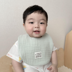 돗투돗 백화점라인 레인보우 6중거즈 턱받이 매장동일상품, 1개, 1개입, 민트