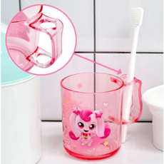 캐치티니핑5 슈팅스타 준비물컵 국산 투명양치컵 물컵 320ml, 1개, 핑크