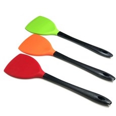 국산 실리콘 긴 볶음주걱 대형 스파츌라 32cm, 레드, 1개