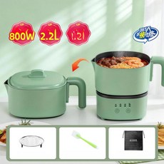 전기코펠 멀티쿠커 분리형 포트 여행 해외 올인원 캠핑 쿠커 북유럽 그린 700W 기계식, 2 2L 논스틱 코팅 800 화이트 단일, 기본 색상