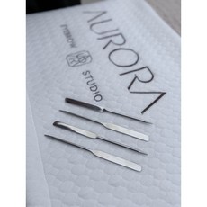 AURORA 紋繡刮棒 舒緩膏去膏工具, 1個, 銀刮棒