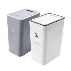 桌上型窄縫垃圾桶 北歐風彈蓋垃圾桶 廚房客廳適用, 夾縫按壓垃圾桶, 白色
