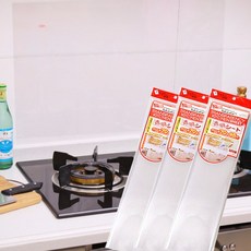 주방 투명 타일시트지 3개 렌지 주방벽 오염 기름튐방지 필름, 1세트