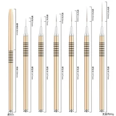 네일 아트 라이너 브러쉬 길쭉한 라인 스트라이핑 드로잉 페인팅 6/9/12/15/18/25mm 네일 디자인 펜 전문, 04 golden6pcs