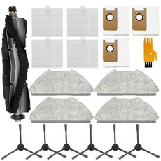 에어로보 T20+ 로봇 청소기용 Frexusent 19개 액세서리 메인 브러시 1개 먼지 봉투 3개 헤파 필터 4개 걸레 패드 사이드 6개 교체 키트