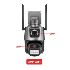 9MP Wifi 카메라 실외 듀얼 렌즈 스크린 AI 자동 추적 8X 디지털 줌 Onvif PTZ 및 고정 포인트 연결, 05 4MP WIFI NO TF Card