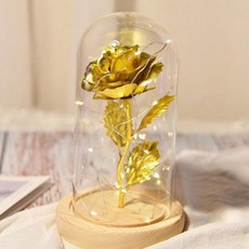 LED 유리돔 골드장미 무드등 AAA건전지 포함 1p, B 블루 로즈 무드등