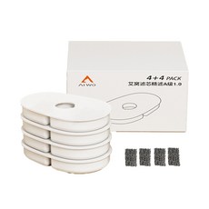 艾爾發寵物 AIWO 艾窩 小黃鴨自動過濾飲水機 四層過濾 狗飲水器 貓飲水器 活性碳過濾 濾芯可替換, 1個, 專用替換濾芯4入