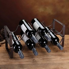 와인랙 철제 술진열 장식품 더블 보관함 와인보관 인테리어 적재 주류 수납, 1개, 4병 2단